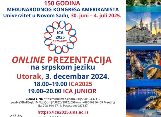 Позив на онлајн презентацију 58. Међународног конгреса американиста ICA2025