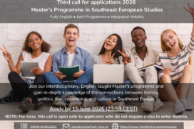 Third call for applications: Joint Master’s Programme in Southeast European Studies – University of Graz and University of Belgrade