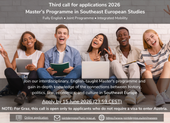 Third call for applications: Joint Master’s Programme in Southeast European Studies – University of Graz and University of Belgrade