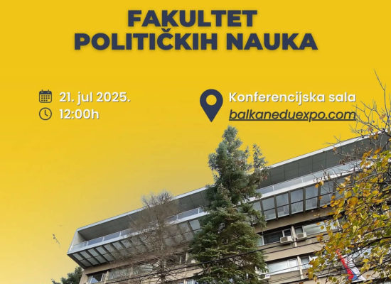 Онлајн представљање Факултета политичких наука на Регионалном сајму образовања и каријере “Balkan Edu Expo”